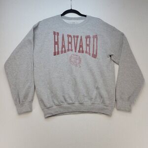 Harvard University Crewneck Sweatshirt Mens Medium Gray Crewneck Fleece